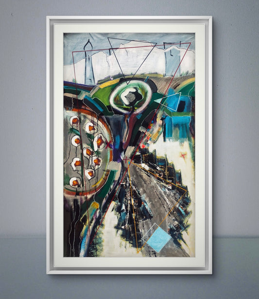 "Mappe" (2023), mix media on canvas - cm 210x120