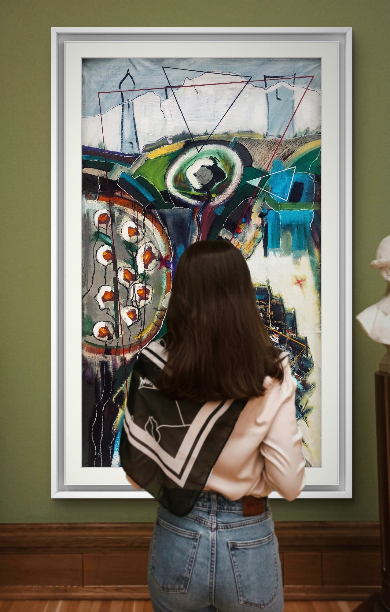 "Mappe" (2023), mix media on canvas - cm 210x120