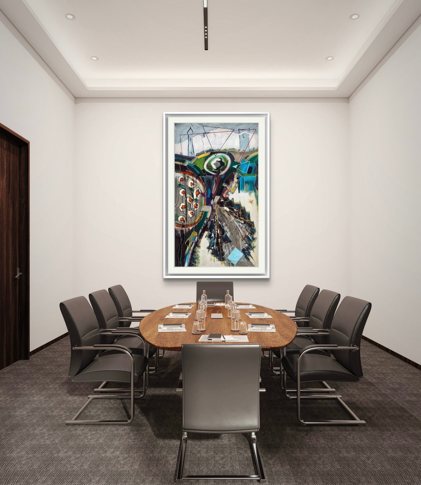 "Mappe" (2023), mix media on canvas - cm 210x120